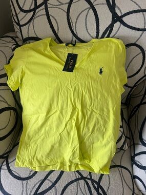 Polo by Ralph Lauren Neon Yellow V-Neck Tee